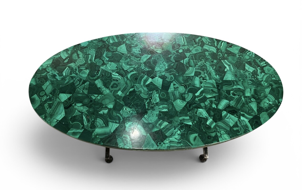 F964 CK malachite and wrought iron coffee table 