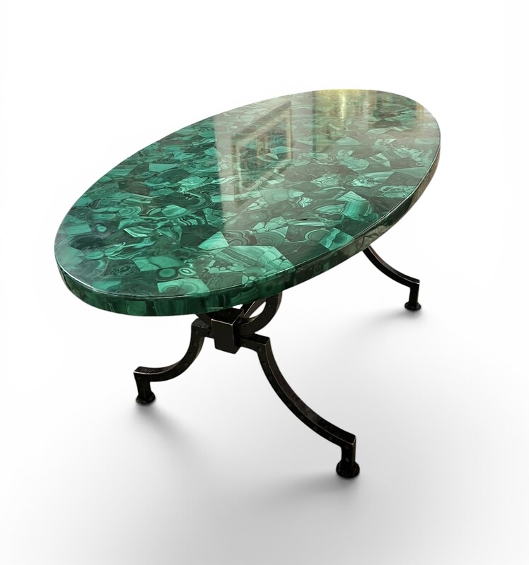 F964 CK malachite and wrought iron coffee table 