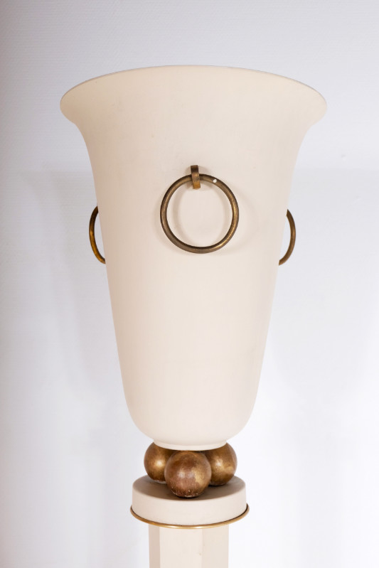 L 012 AS floor lamp « neoclassique » french, laquered metal  and brass
