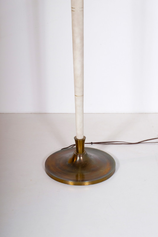 L 014 AS floor lamp by De Coen , bronz brass, metal and leather. Belgiun