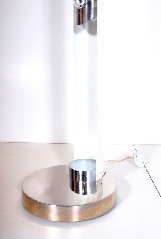 L 016 AS floor lamp stainlass steel and aluminum by Enrico Tronconi edition Perrin  italy 1970