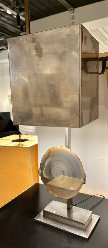 L 027 YD table lamp with agate stone attributed to Willy Daro, 1970’s