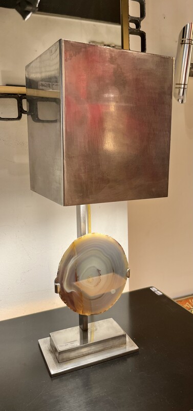 L 027 YD table lamp with agate stone attributed to Willy Daro, 1970’s