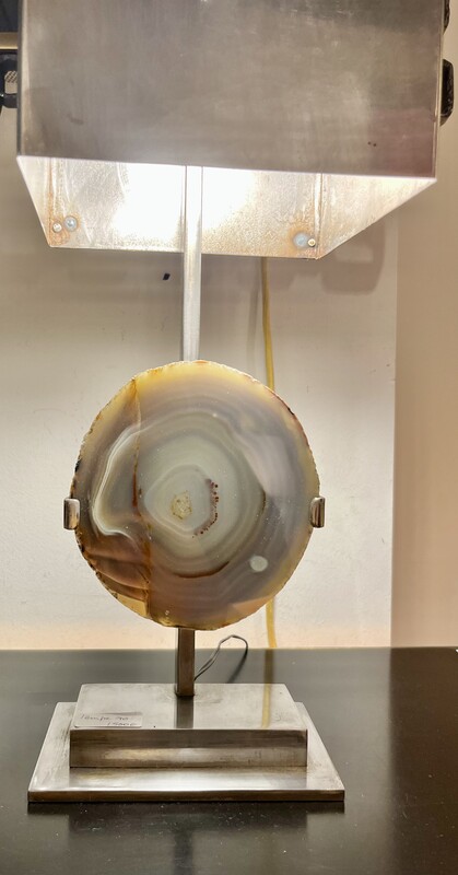 L 027 YD table lamp with agate stone attributed to Willy Daro, 1970’s