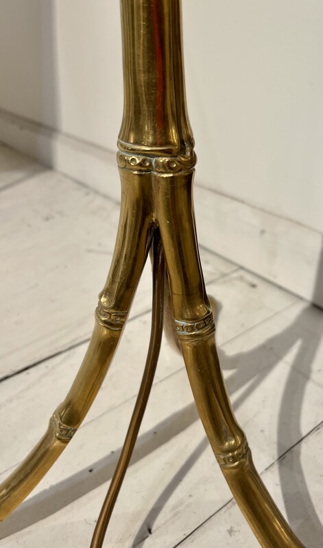 L 065 YD Lotus and  « faux bambou » brass floor lamp, 1970’s