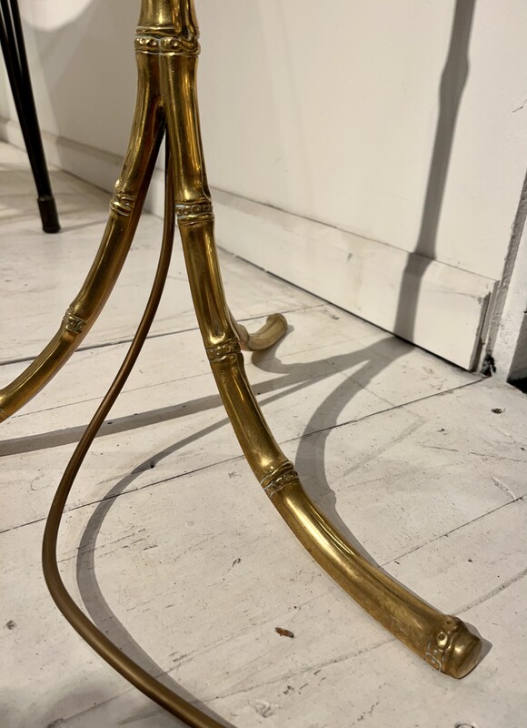 L 065 YD Lotus and  « faux bambou » brass floor lamp, 1970’s
