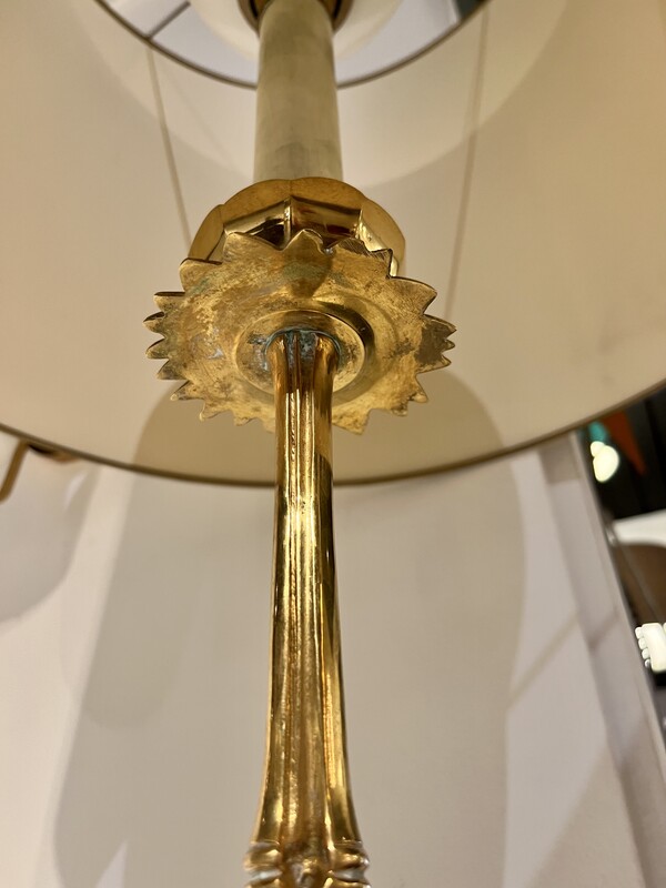 L 065 YD Lotus and  « faux bambou » brass floor lamp, 1970’s