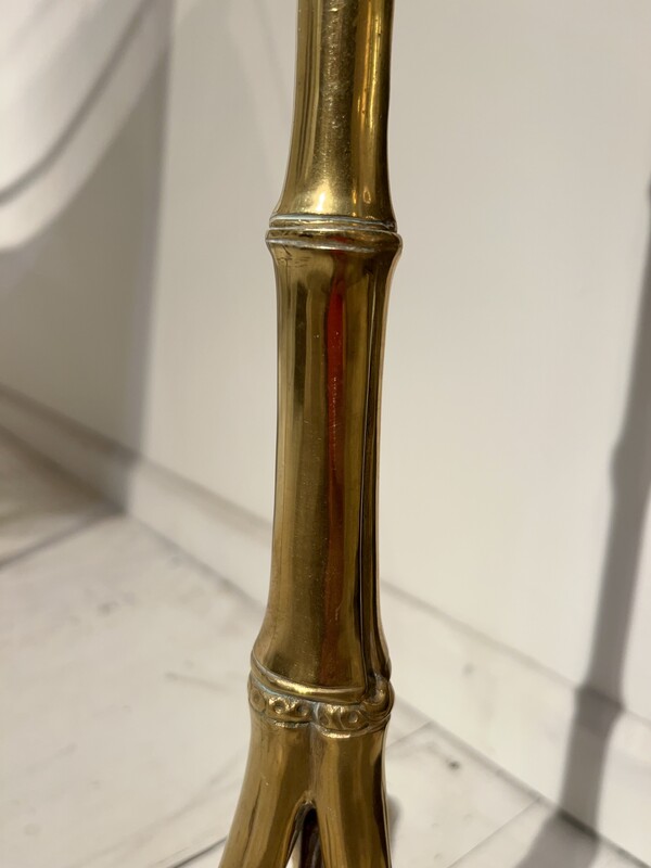 L 065 YD Lotus and  « faux bambou » brass floor lamp, 1970’s