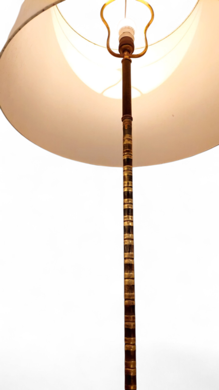 L 087 JC Arrows and faux bamboo Brass Floor lamp France 1950s