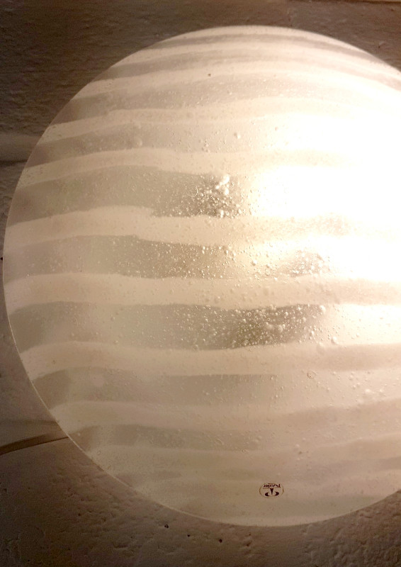 L 127 JC pair of bubble glass and opaline glass wall lights by Putzler