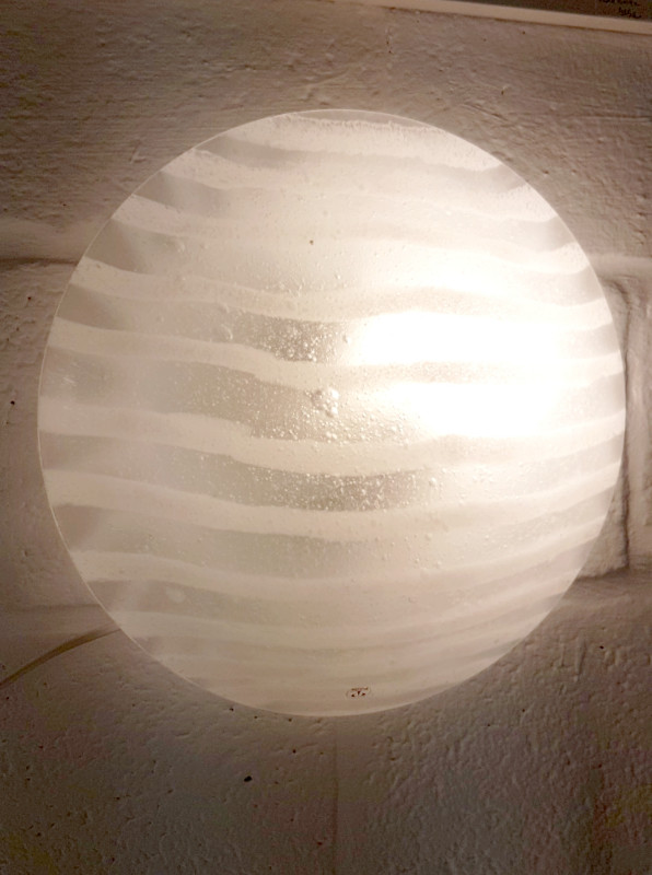 L 127 JC pair of bubble glass and opaline glass wall lights by Putzler
