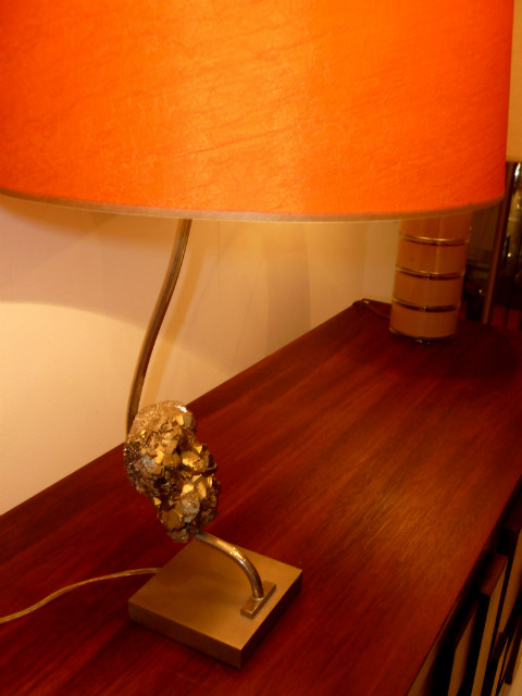 L 141 JC Lampe à poser acier brossé et pyrite