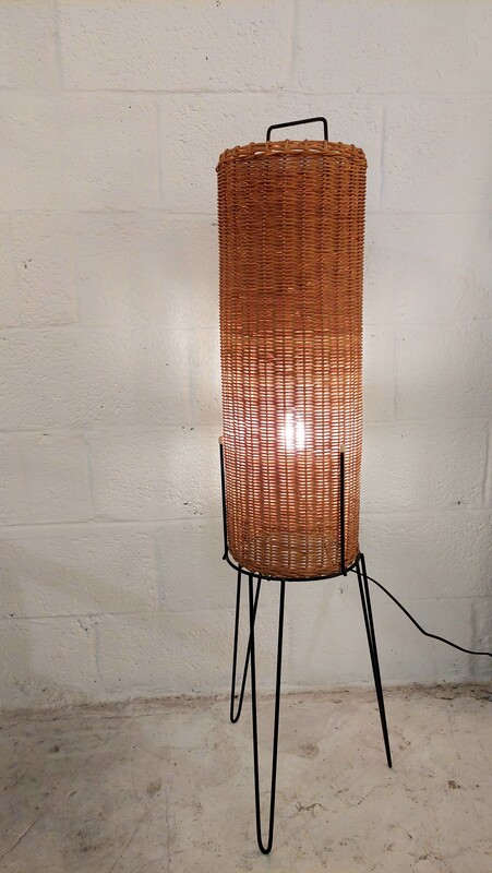 L 190 JC Rattan floorlamp, France 1950s