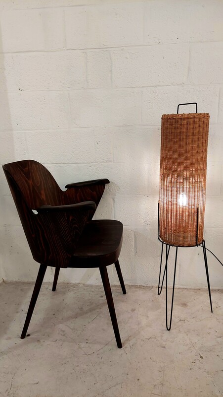L 190 JC Rattan floorlamp, France 1950s