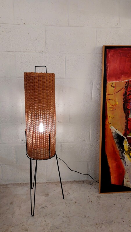 L 190 JC Rattan floorlamp, France 1950s
