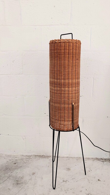 L 190 JC Rattan floorlamp, France 1950s