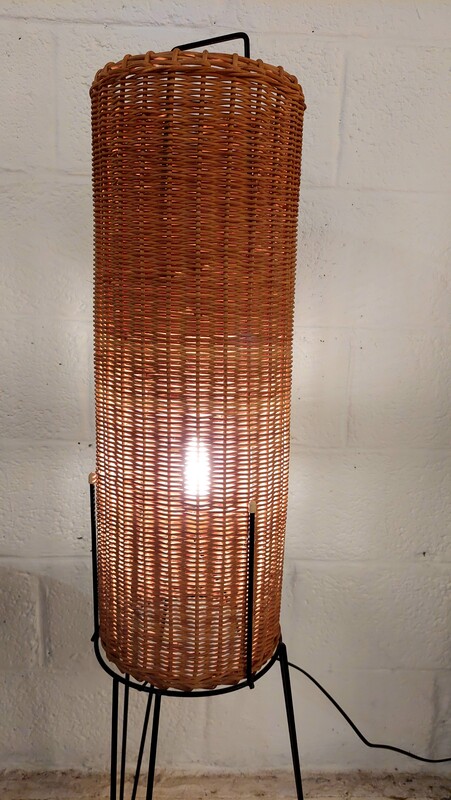 L 190 JC Rattan floorlamp, France 1950s