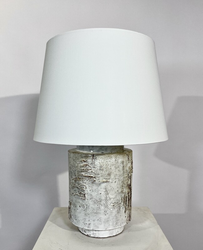 L 192 AG white ceramic lamp, new rewired, France 1950’s 