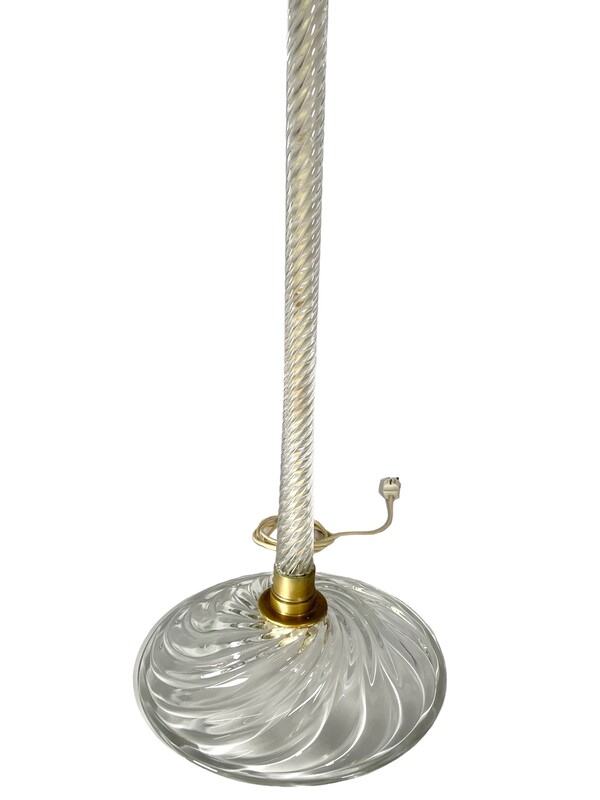 L 196 AV Glass Rigato tondo and brass floor lamp by Carlo Scarpa for Venini 1950s