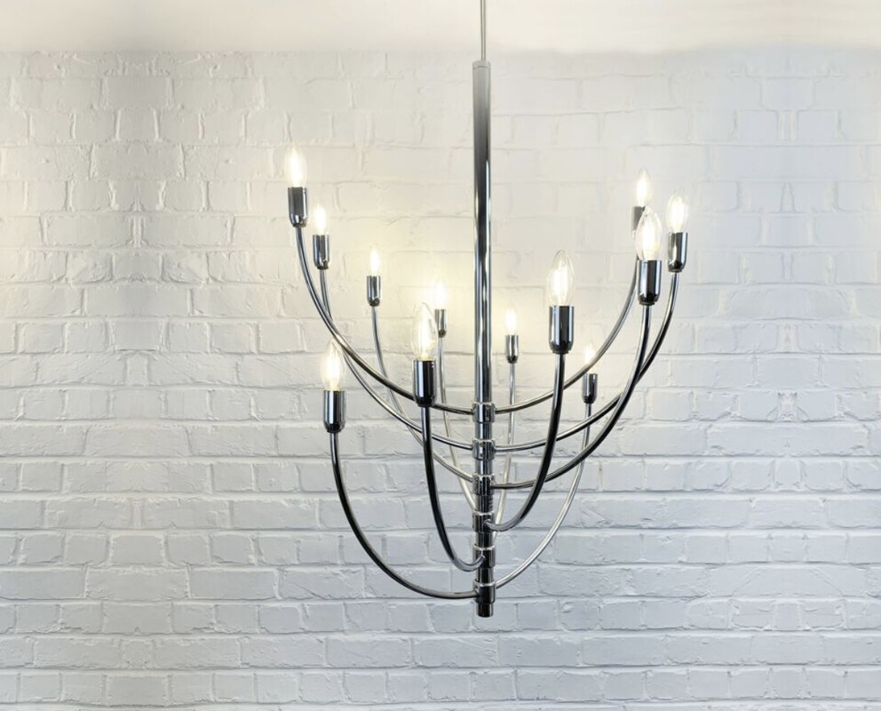 L 199 JB Piazza San Marco chandelier Design Vico Magistretti Oluce, Italy, 2000s