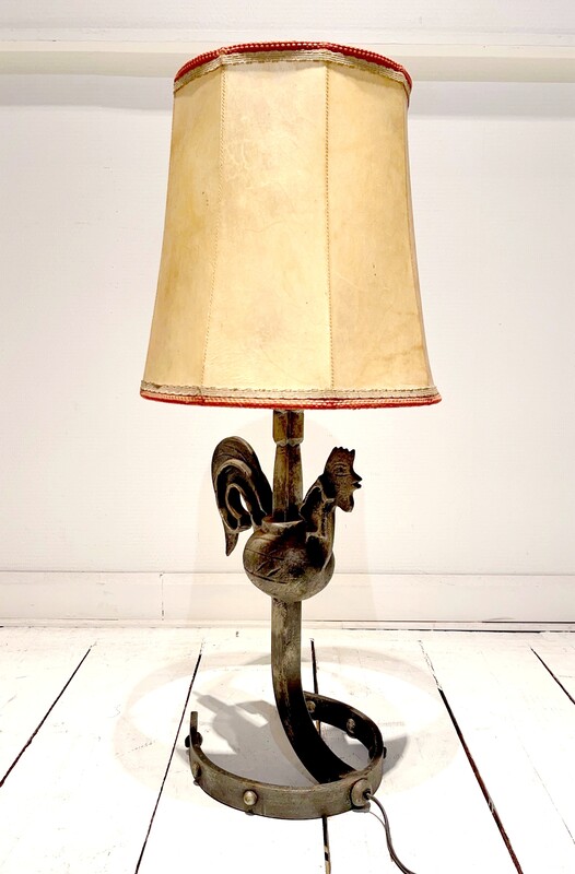 L 210 AG Wrought iron table lamp by Jean touret for Atelier des marolles 