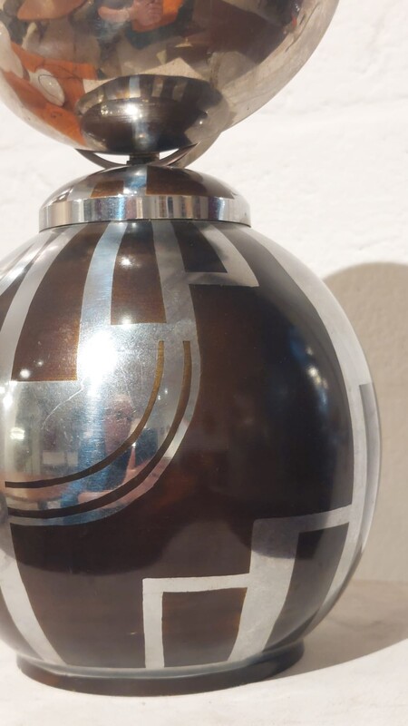 L 278 JC Copperware art deco  Table lamp signed Lucien Gerfaux, France 1930