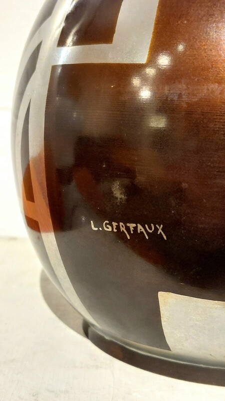 L 278 JC Copperware art deco  Table lamp signed Lucien Gerfaux, France 1930