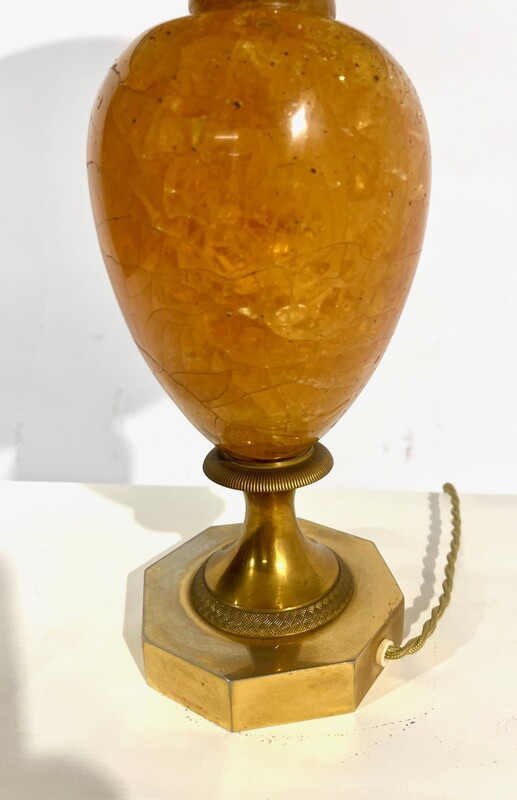 L 286 AG Lamp resin Fractal ambre by Pierre Giraudon 