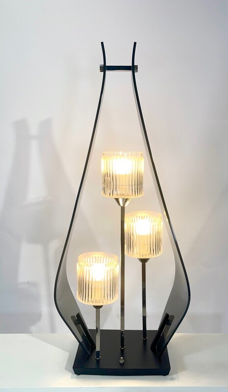 L 287 AG Lamp lucite glass and chrom from 1970