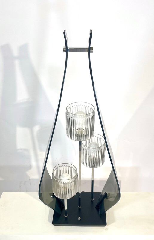 L 287 AG Lamp lucite glass and chrom from 1970