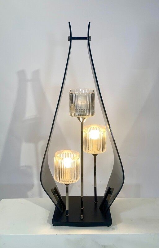 L 287 AG Lamp lucite glass and chrom from 1970