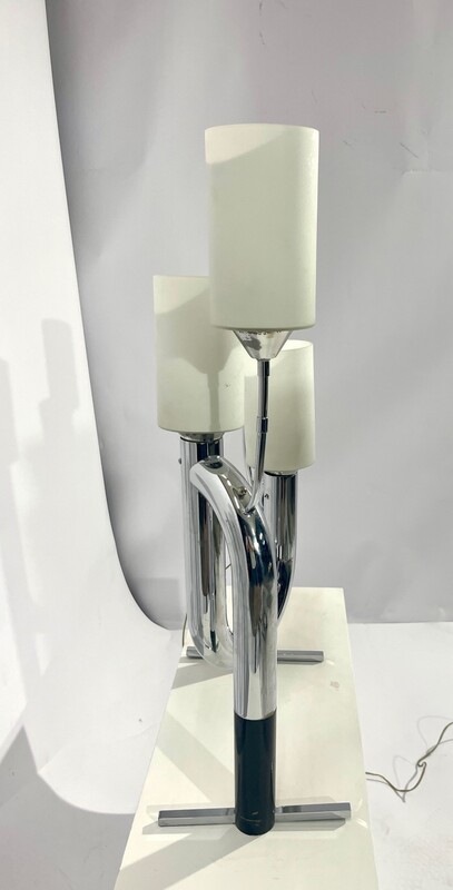 L 288 AG Lamp chrome and opalin glass from 1970
