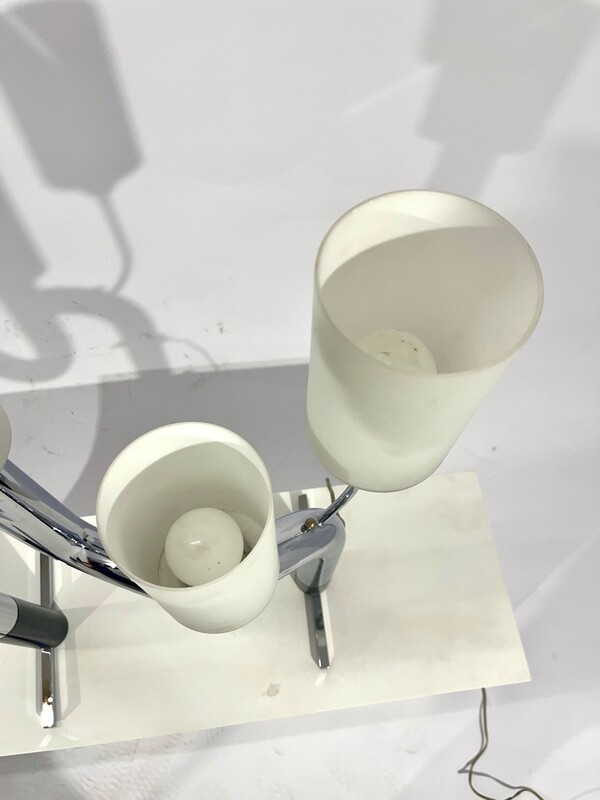 L 288 AG Lamp chrome and opalin glass from 1970