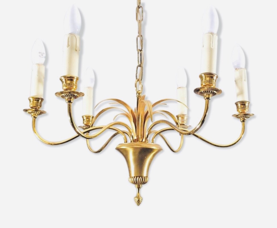 L 299 YD pair of Boulanger brass chandeliers, 1970’s