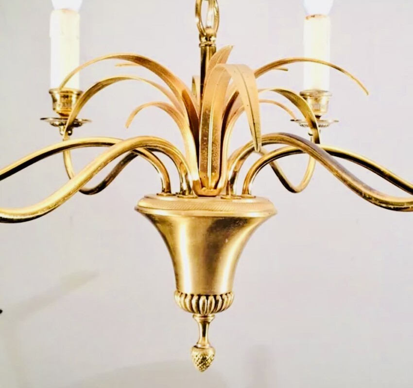 L 299 YD pair of Boulanger brass chandeliers, 1970’s