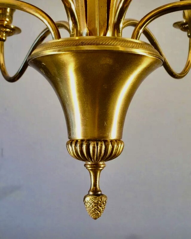 L 299 YD pair of Boulanger brass chandeliers, 1970’s