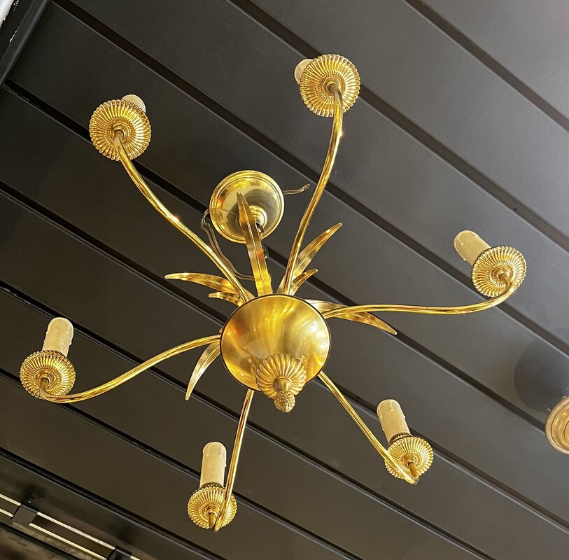 L 299 YD pair of Boulanger brass chandeliers, 1970’s