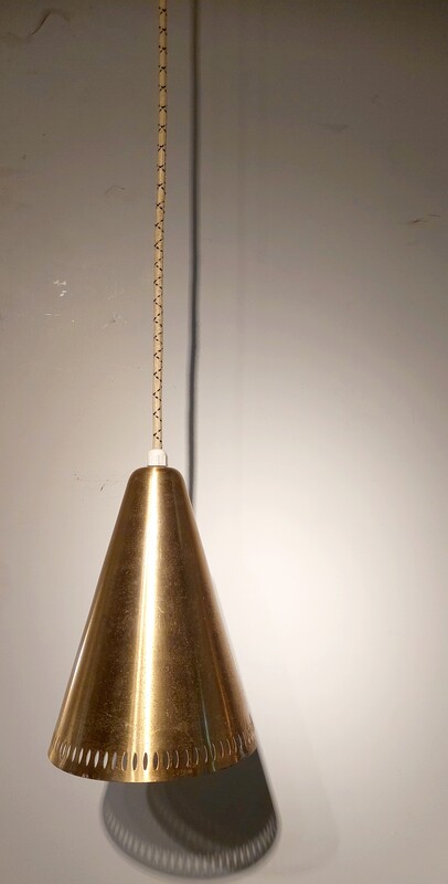 L 315 JC Pair brass hanging lamps Sweden 1960