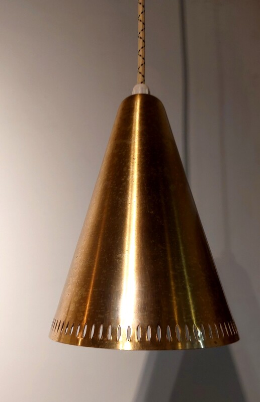 L 315 JC Pair brass hanging lamps Sweden 1960