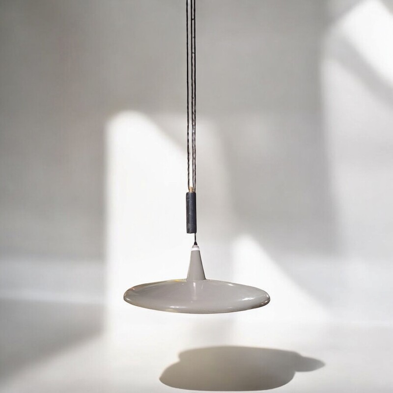L 329 JC Italian counterwheight pendant lamp in the manner of Stilnovo 1950s