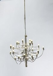 L 334 AG chrome chandelier by Gino Sarfatti for Arte Luce ( 2 in stock )