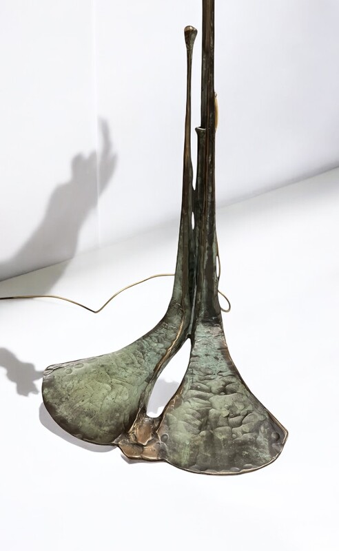 L 341 AG organic bronze and glass floor lamp by Lothar Klute
