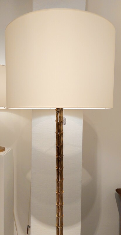 L 344 OB Bronze palmtree shaped floor lamp by Maison Charles France 1950s