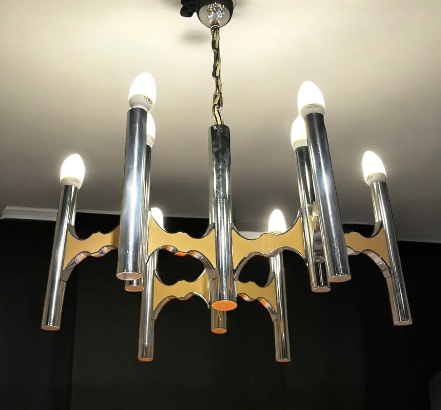 L 345 AG Space age chandelier by G. Sciolari 