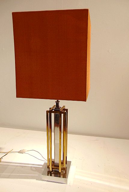 L 394 JC Lampe à poser chrome et laiton doré Willy Daro