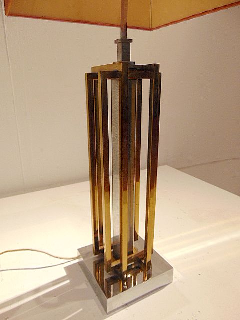L 394 JC Lampe à poser chrome et laiton doré Willy Daro