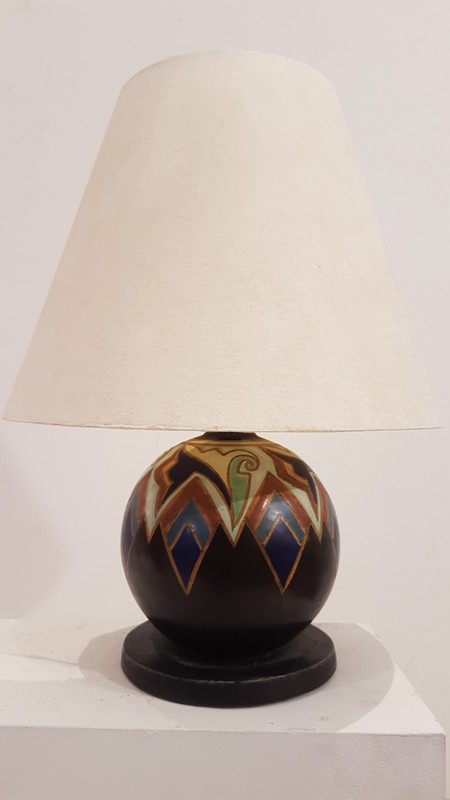 L 420 JC Art Deco ceramic ball lamp Ca 1930