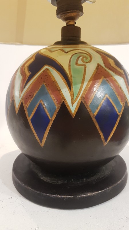 L 420 JC Art Deco ceramic ball lamp Ca 1930