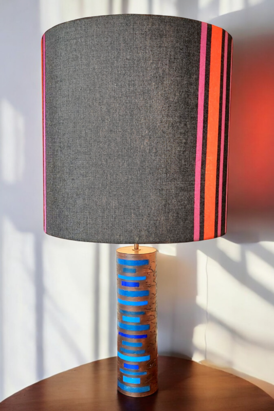 L 459 JC Brutalist bronze enameled table lamp 1970s 