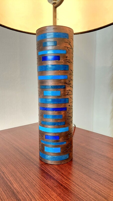 L 459 JC Brutalist bronze enameled table lamp 1970s 